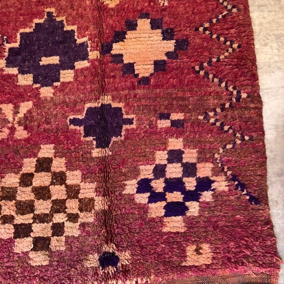 Vintage 1990s Rhamna Handwoven Moroccan Rug - Wool carpet - Picture 2 of 8